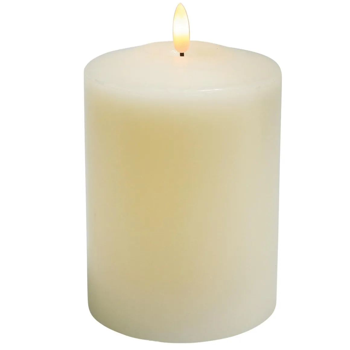 Vela De Cera Real LED 25 Cm Crema