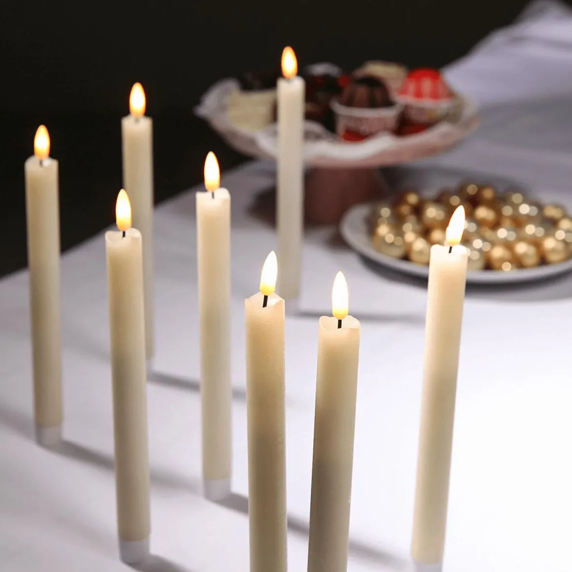 Velas De Cera LED-LED 24 Cm, Conjunto De 2 Piezas