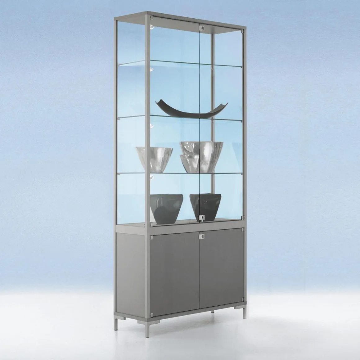 Vitrina Con Almacenaje Y Luz 186x 80cm