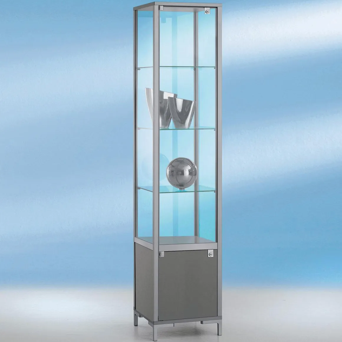 Vitrina Con Compartimento Y Luz 186 X 40 Cm