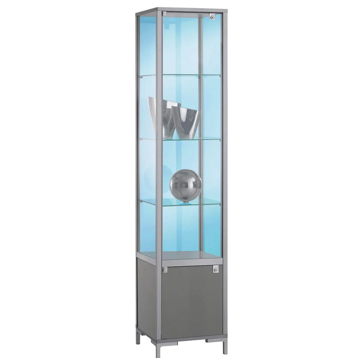 Vitrina Con Compartimento Y Luz 186 X 40 Cm