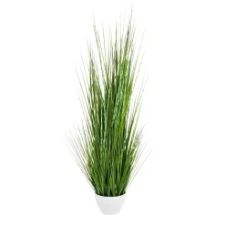 XXL Deco Tiger Grass En Maceta Blanca 120 Cm