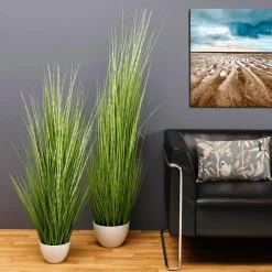 XXL Deco Tiger Grass En Maceta Blanca 150 Cm