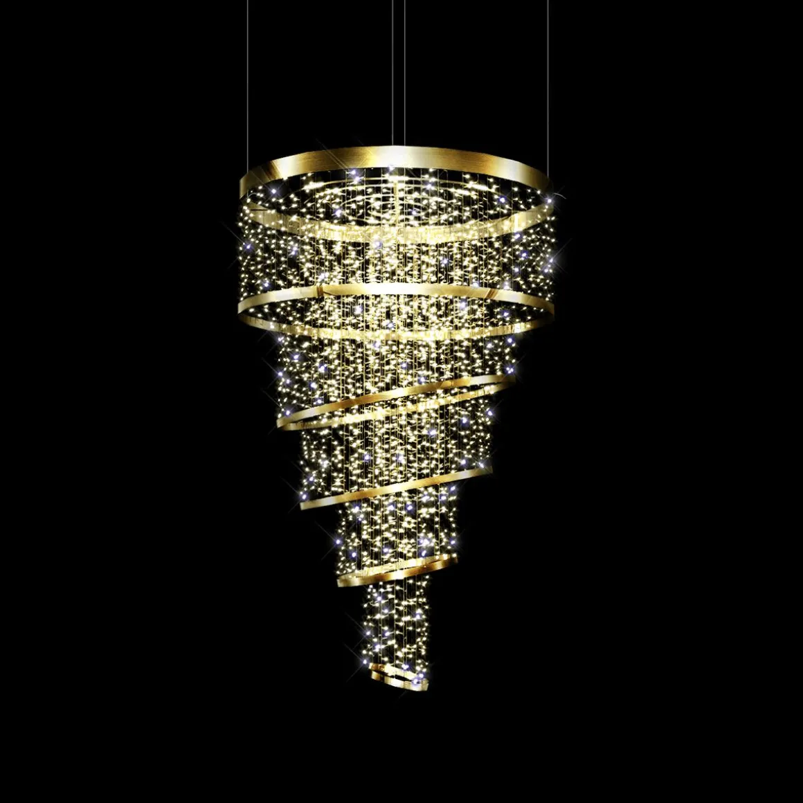 XXL Decoracion Objeto Luminoso Araña Oro 200 Cm